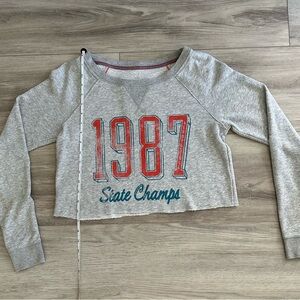 Aeropostale Cropped Sweatshirt with 1987 State Champs Print
